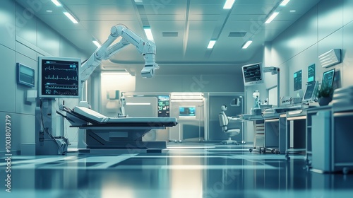 High-Tech Hospital Operating Room with Advanced Medical Equipment