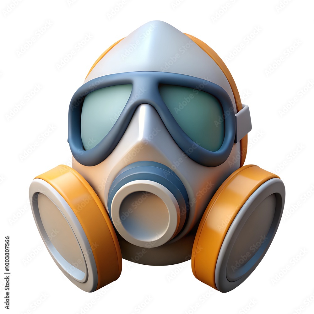 gas mask, respirator, 3d render, isolated on white background gas mask, respirator, 3d render, isolated on white background