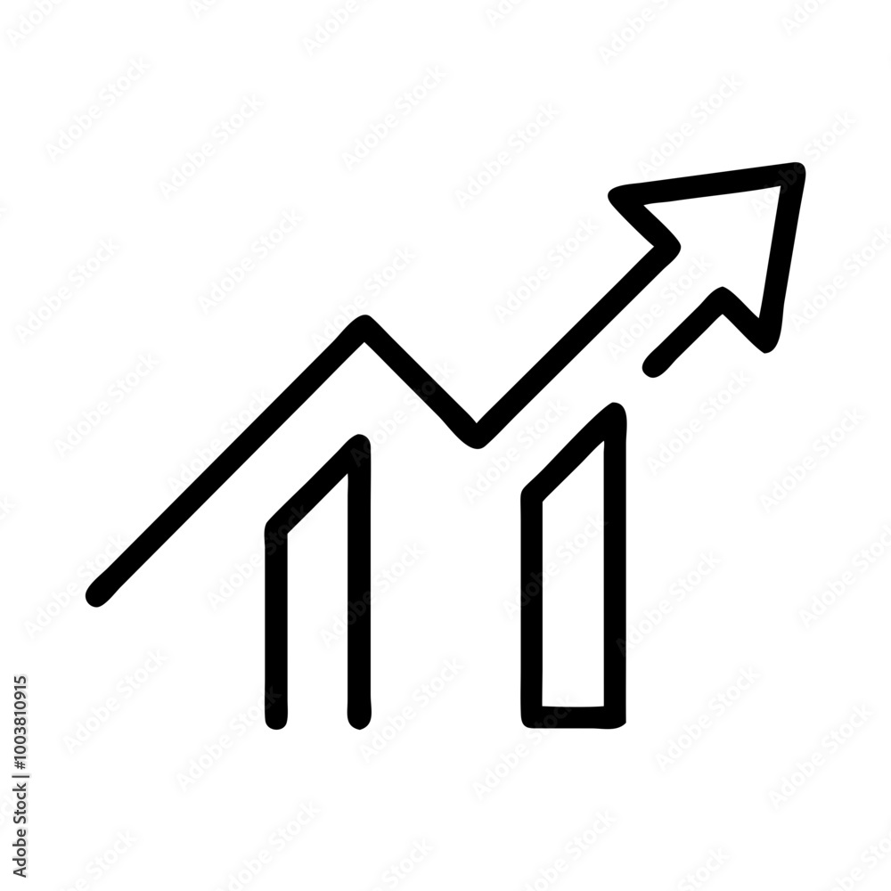Growth chart icon representing progress and upward trends in business and marketing Growth chart icon representing progress and upward trends in business and marketing