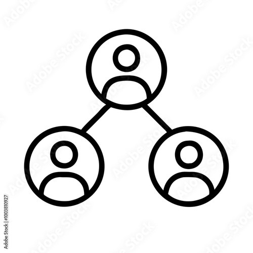 Community connection icon featuring linked user profiles for collaborative networking