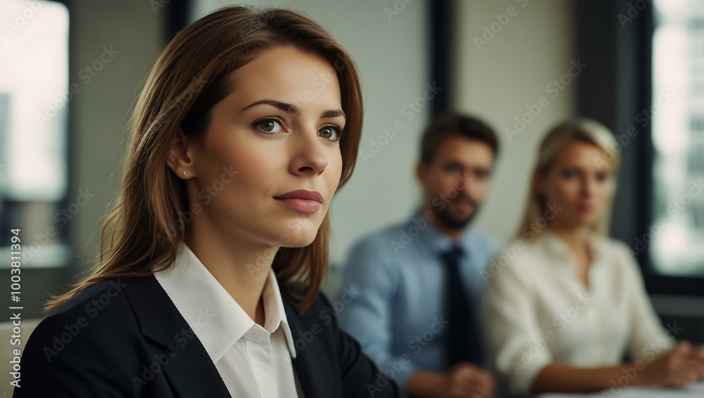 Businesswoman participating in a meeting. Businesswoman participating in a meeting.