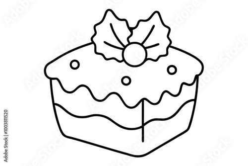 Coloring page bold line art Christmas Fudge