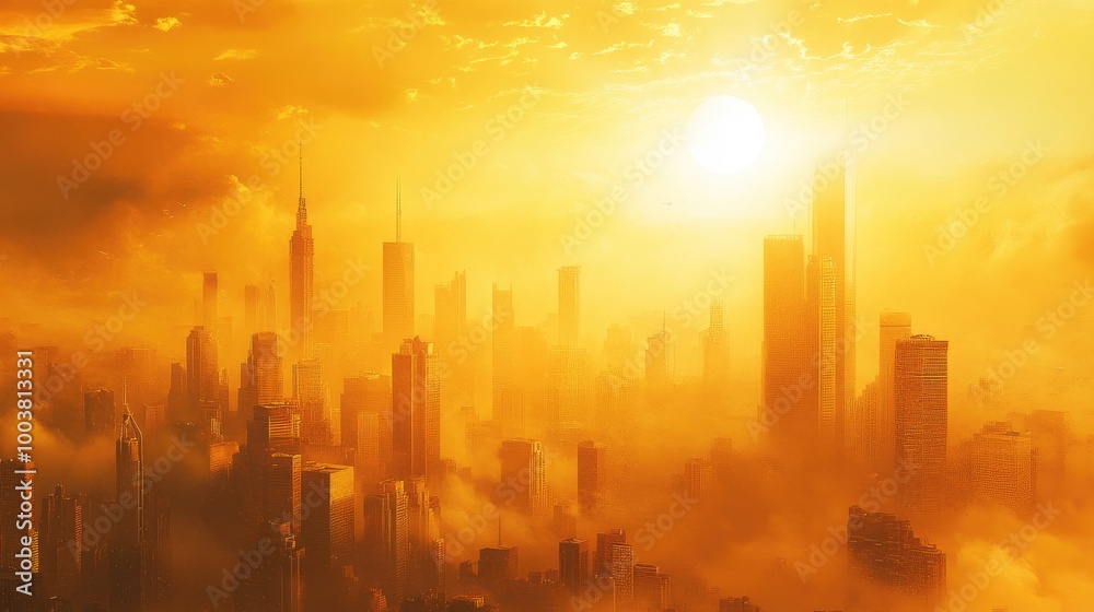 Golden Sunrise Over Urban Skyline Golden Sunrise Over Urban Skyline