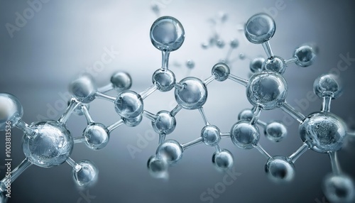  Gray transparent molecule model over grey 