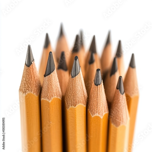 Wallpaper Mural A collection of sharpened colored pencils arranged closely on a white background. Torontodigital.ca