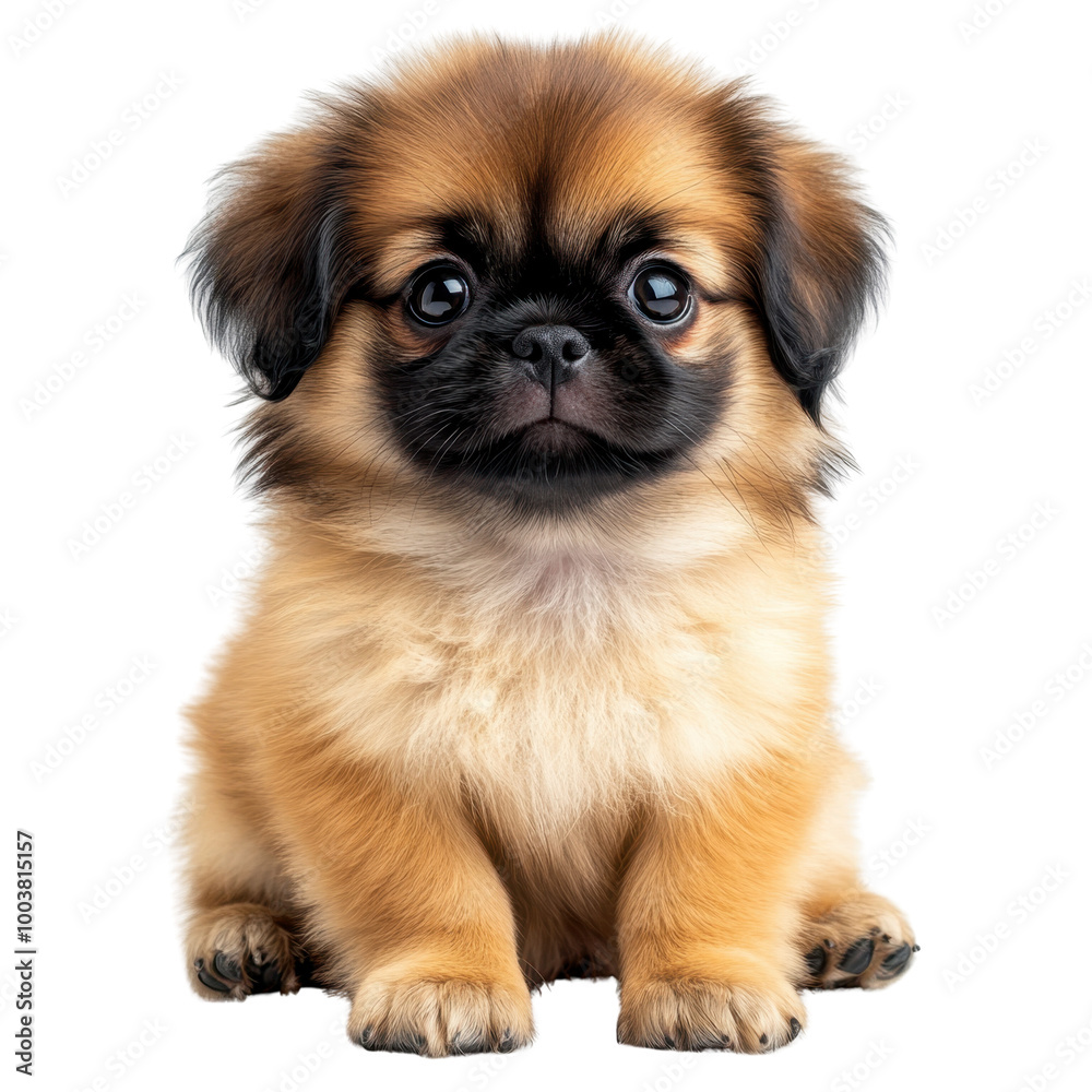 Cute Puppy with Fluffy Coat and Bright Eyes Cute Puppy with Fluffy Coat and Bright Eyes