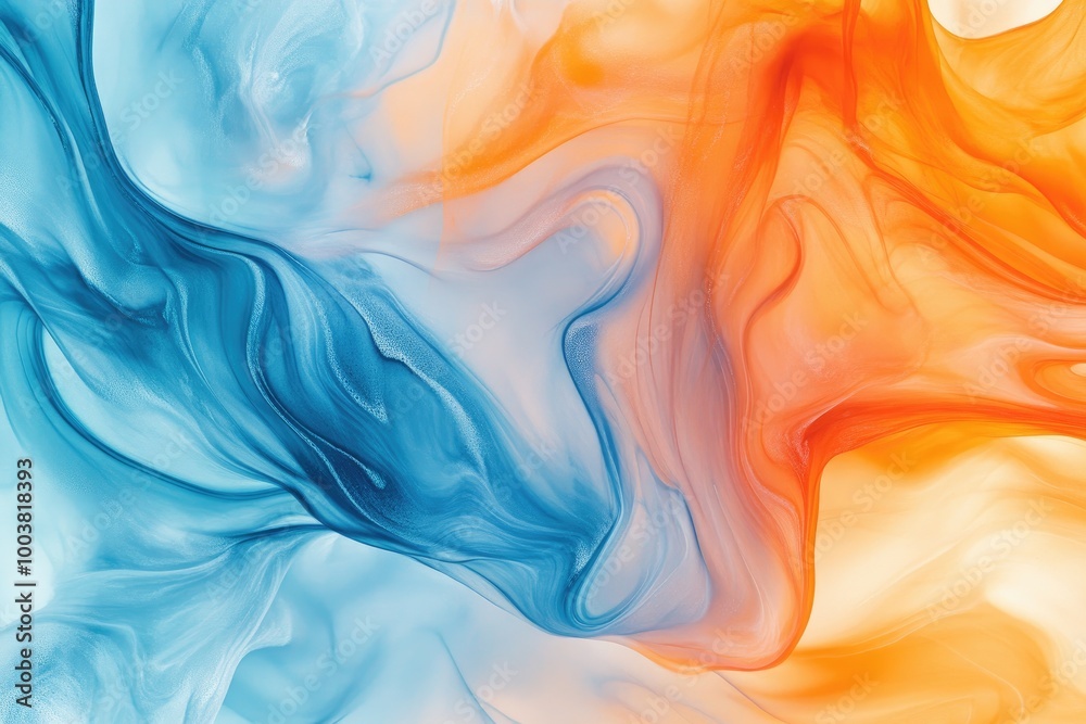 Fototapeta premium Abstract blue and orange swirl design. Perfect for backgrounds, website design, or social media posts.