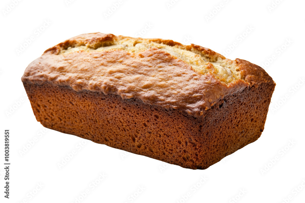 Freshly baked banana bread with golden crust ,Isolated on transparent background Freshly baked banana bread with golden crust ,Isolated on transparent background