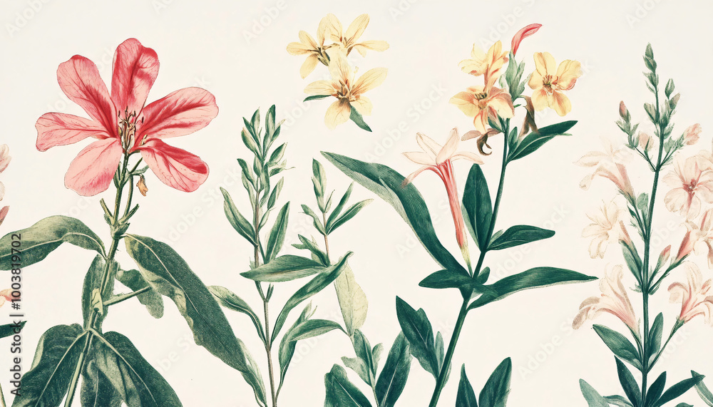 Fototapeta premium seamless background with flowers