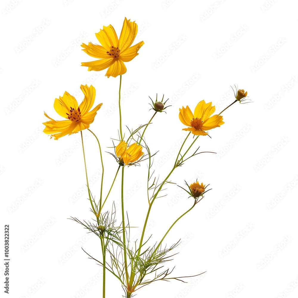 Fototapeta premium Fieldrush Flower isolated on white background.