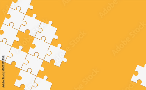 Puzzles connected to each other. Vector drawing. Space for copying.