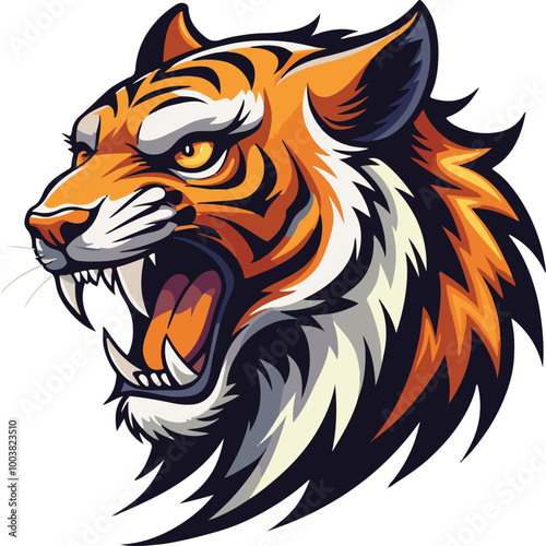 Wallpaper Mural Tiger is a enternal hunter vector art illustration Torontodigital.ca