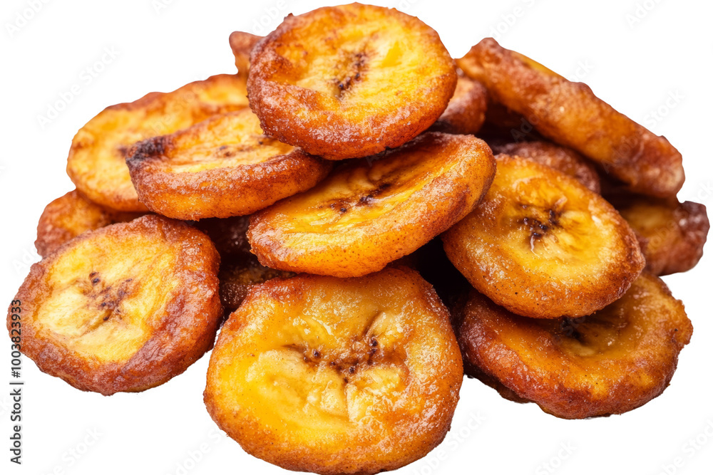 Crispy fried banana slices ,Isolated on transparent background Crispy fried banana slices ,Isolated on transparent background