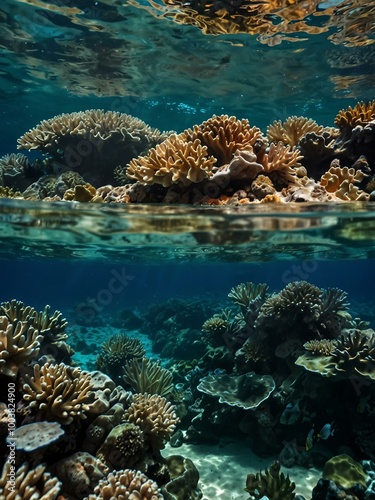 Coral reef waters of Rock Island.