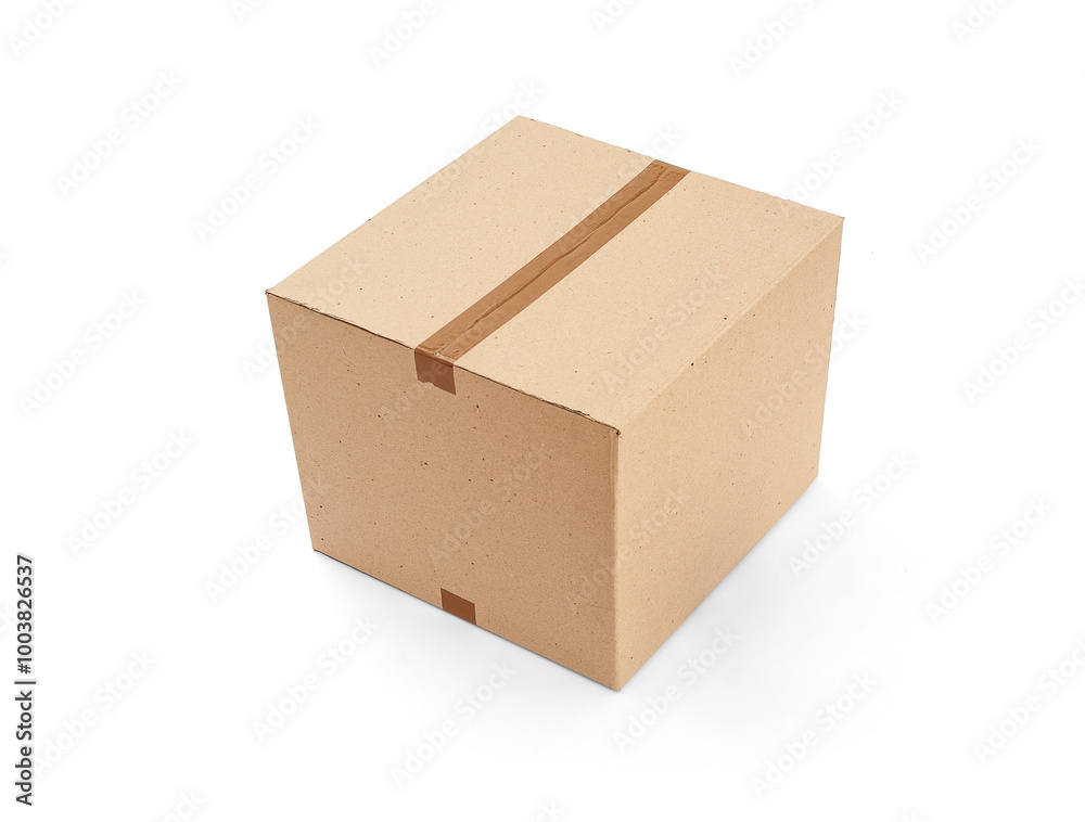 Cardboard box on white background, including clipping path Cardboard box on white background, including clipping path