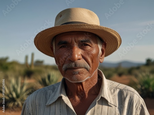 Portrait of an Elderly Man in a Straw Hat