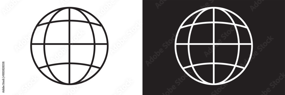 glob icon vector, simple web icon silhouette illustration 