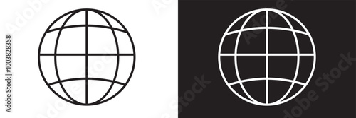 glob icon vector, simple web icon silhouette illustration 