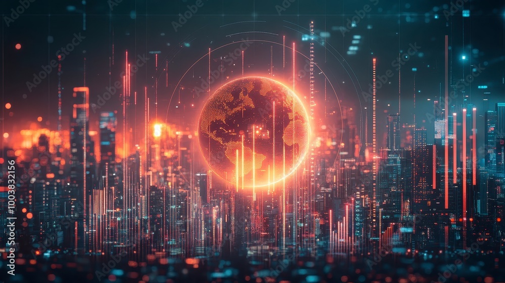 Obraz premium Global Economic Growth and International Financial Policies