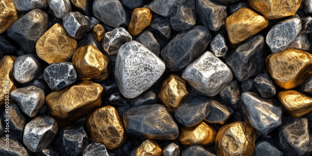 Gold and Silver Gravel Texture Gold and Silver Gravel Texture