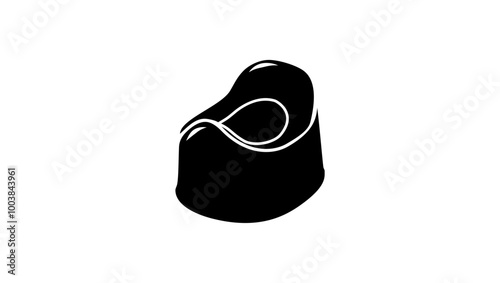 Childrens Kids Potty Training Toilet , black isolated silhouette