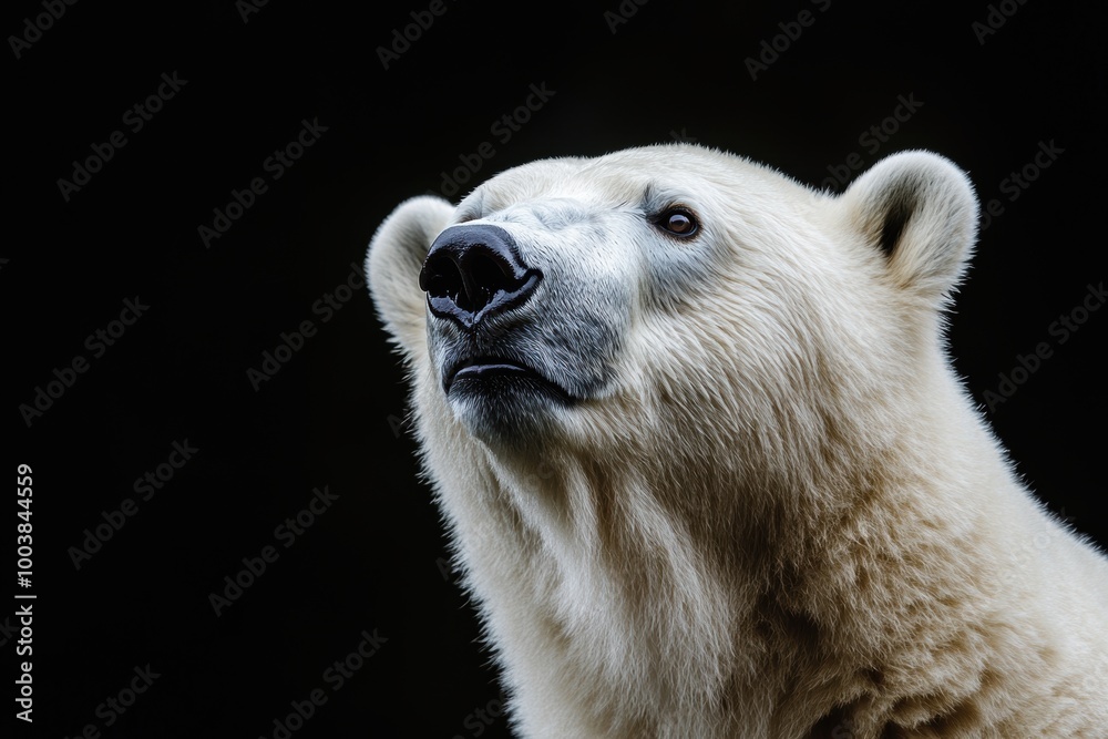 Majestic Polar Bear Against Black Background Majestic Polar Bear Against Black Background