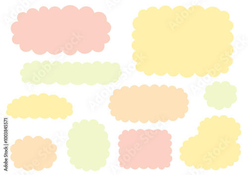 もこもこしたカラフルなフレームセット