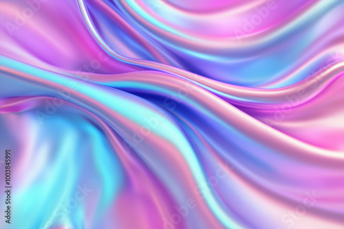 Wallpaper Mural Smooth pink and blue satin fabric flowing and forming abstract shapes Torontodigital.ca