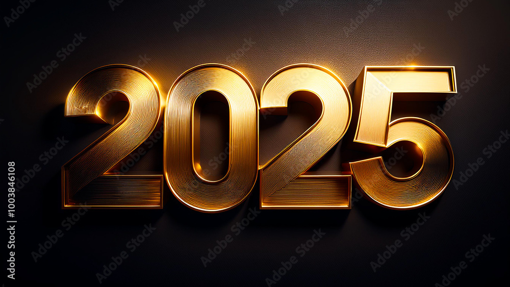 Numbers 2025 with highlights on a Christmas style background Numbers 2025 with highlights on a Christmas style background