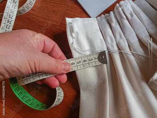 Detail of the sewing of a tent