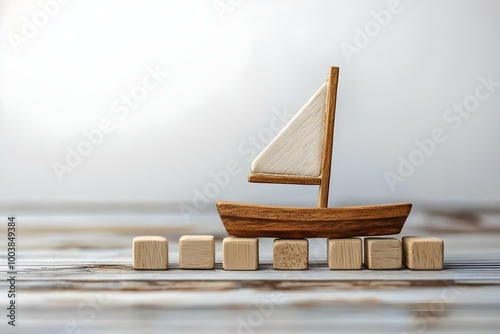 Symbol of clarity Concept words on wooden blocks A lovely white background featuring a boat Business and clarity concept Copyspace