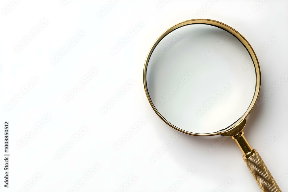 Isolated magnifying glass on a white background with copyspace Isolated magnifying glass on a white background with copyspace