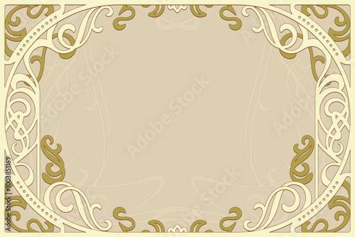 Ornate Vintage Frame with Floral and Swirl Patterns