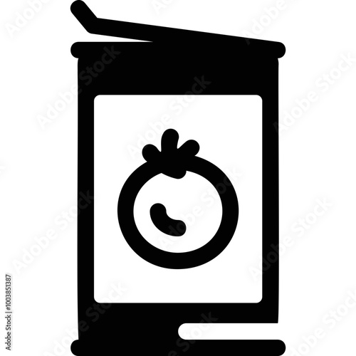 Simple vector icon canned tomato