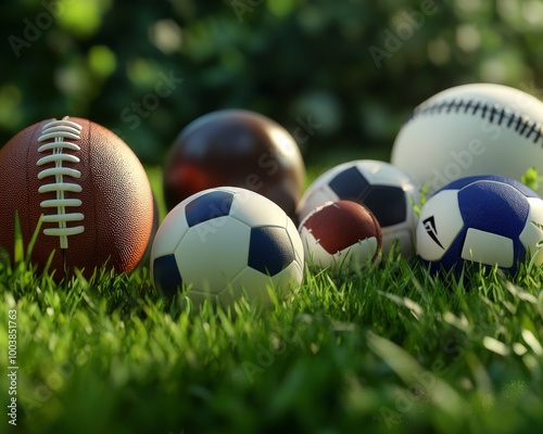 Sports Equipment on Grass