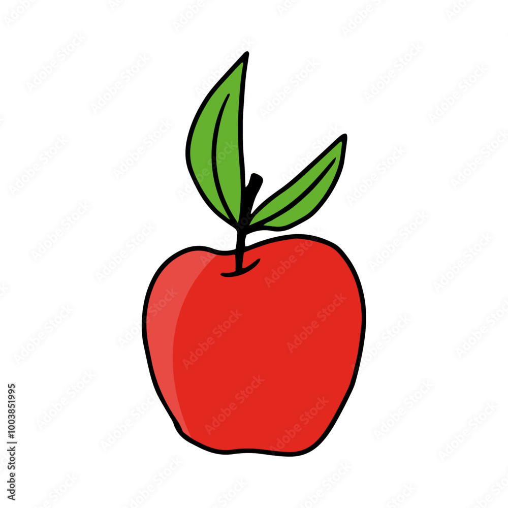 Apple fresh fruit healthy illustration on white Apple fresh fruit healthy illustration on white