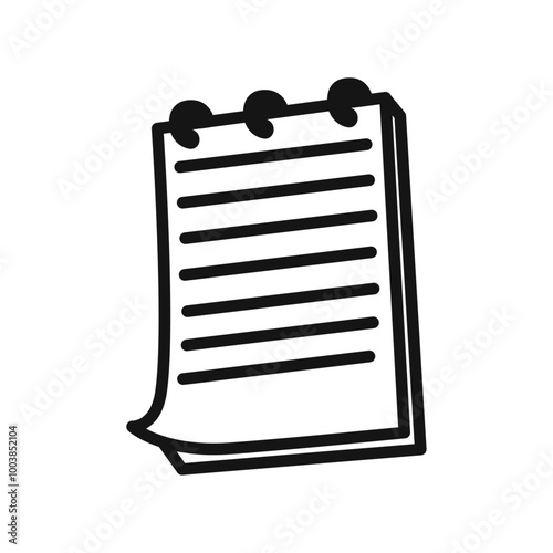 Doodle Notepad icon handdrawn with ink pen