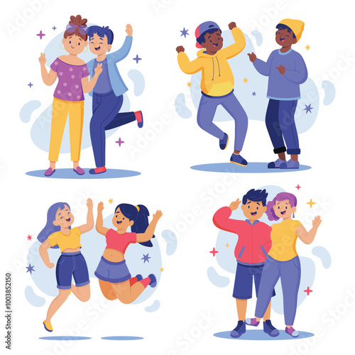 Diverse People Dancing and Having Fun Illustration