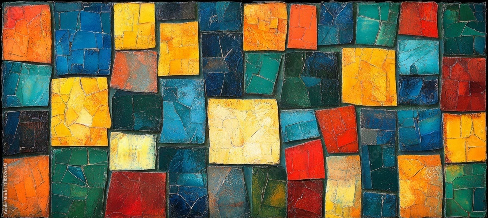 Abstract rectangle mosaic tile texture background. Generative AI technology.	
