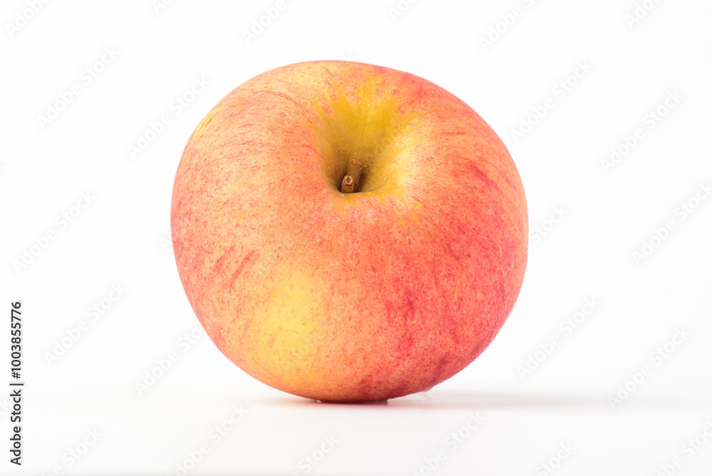Fresh ripe apple with tiny water drops on white background Fresh ripe apple with tiny water drops on white background
