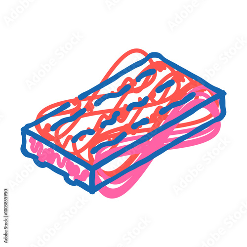 exterior facing brick doodle icon sketch vector. exterior facing brick sign. isolated symbol illustration