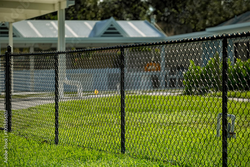 4 feet Black Chain Link Fence around your house.