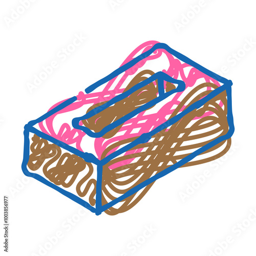 handmade brick doodle icon sketch vector. handmade brick sign. isolated symbol illustration