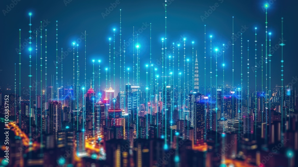 custom made wallpaper toronto digitalFuturistic Cityscape with Digital Elements