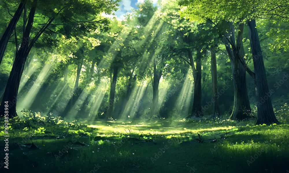 sun rays in the forest sun rays in the forest