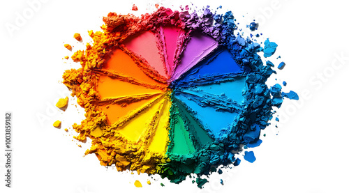 Powder colors in a circle. photo