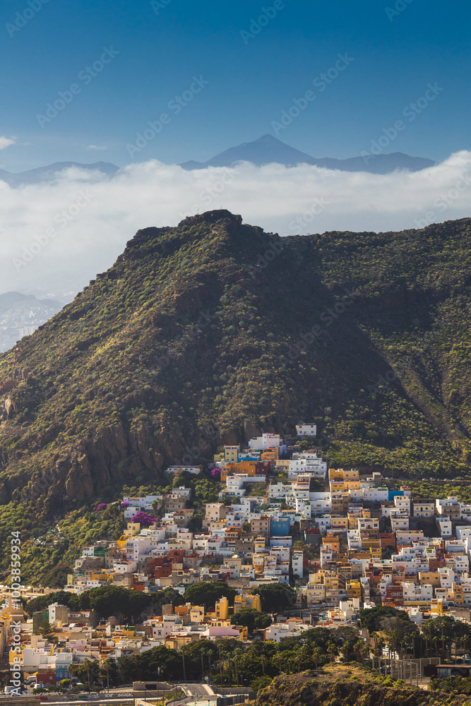 The Anaga Mountains in Tenerife captured on a beautiful sunny day.