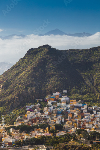 Obraz na płótnie The Anaga Mountains in Tenerife captured on a beautiful sunny day. w salonie