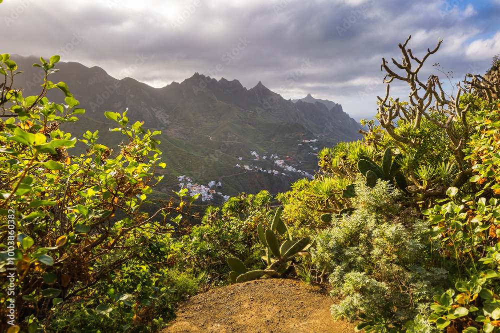 The Anaga Mountains in Tenerife captured on a beautiful sunny day.