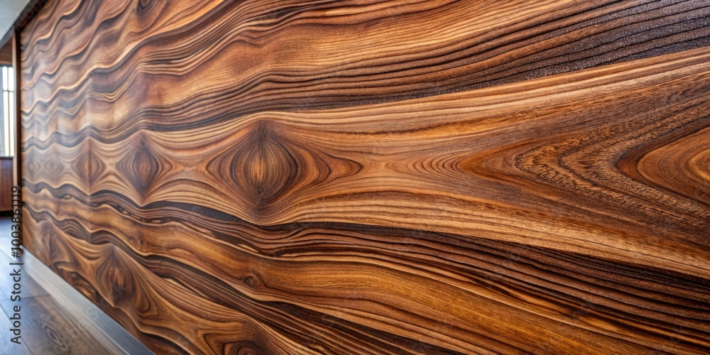 Experience the stunning uniqueness of Vinterio's Smoked Mahogany Veneer, with natural light enhancing its beautiful Experience the stunning uniqueness of Vinterio's Smoked Mahogany Veneer, with natural light enhancing its beautiful